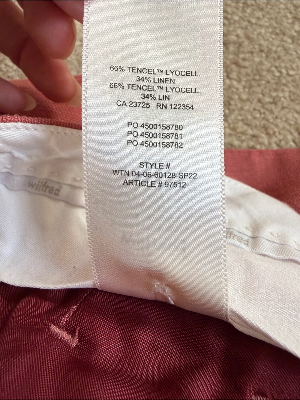 Aritzia Wilfred High-Waist Rose Linen Tailored 5in Shorts Sz 2 - Picture 4 of 5